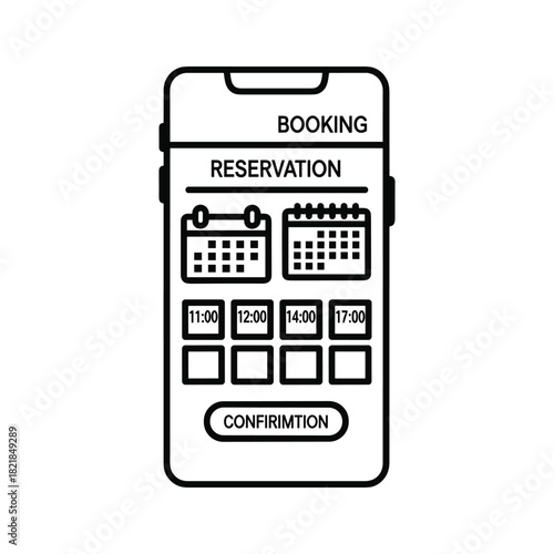 Mobile phone screen showing online booking and reservation interface