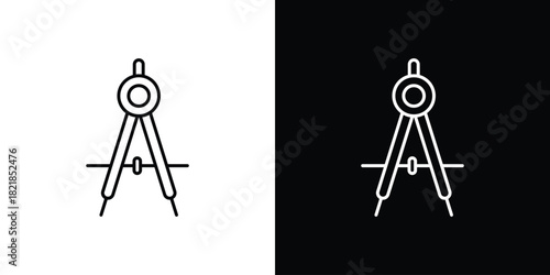 Drawing Compass icons isolated outline vector icon with editable stroke