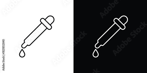 Dropper bottle icons isolated outline vector icon with editable stroke