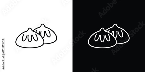 Dumpling icons isolated outline vector icon with editable stroke
