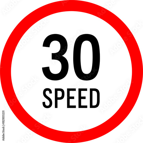 Free Download Maximum Speed Limit 30 Traffic Regulation Sign Vector - GFXLoad