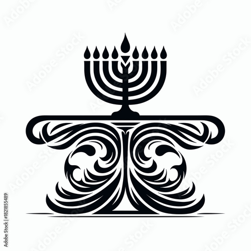  Table with menorah