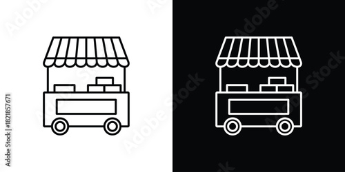 Farmer stall icons isolated outline vector icon with editable stroke