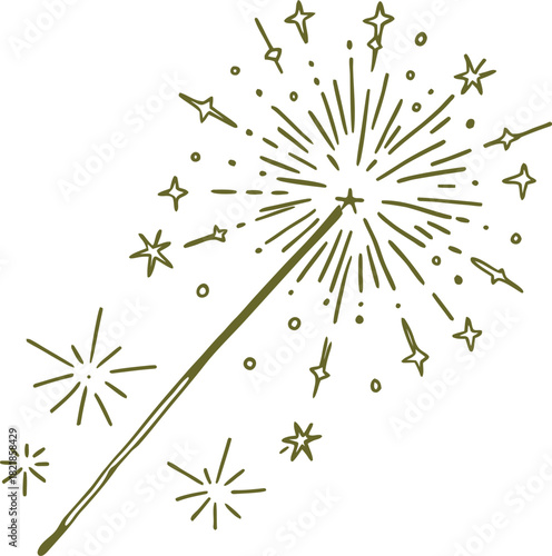 Hand Drawn Sparkler Firework Illustration celebration