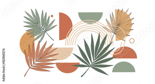 Modern botanical design with trending earthy tones creates a calming, natural vibe perfect for lifestyle brands and minimalist decor projects now