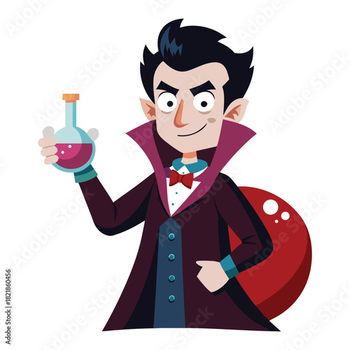 cartoon waiter holding tray illustration vector person businessman office job