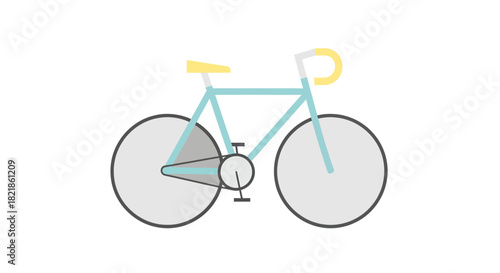 Stylized bicycle with clean lines and pastel colors, perfect for promoting eco-friendly transportation and healthy lifestyle initiatives on websites and social media