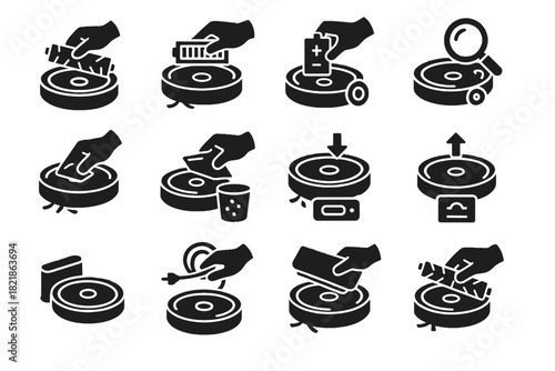 Brush sensor vector icon update vacuum upgrade robotic firmware mop wheel cable