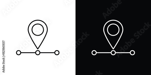 Halfway icons isolated outline vector icon with editable stroke