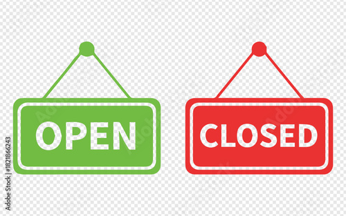 Are you open or closed? Display the correct hanging sign to welcome or inform customers about your business hours now, simple and easy to use here.