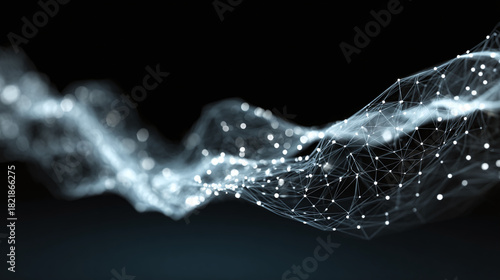 Abstract digital network connection, futuristic technology concept, digital data flow visualization