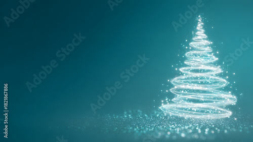 Design E-card for christmas tree in tiffany green colour for greeting purpose 