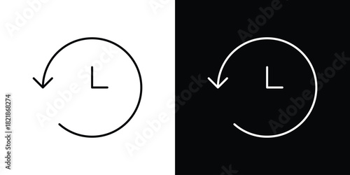 History icons isolated outline vector icon with editable stroke