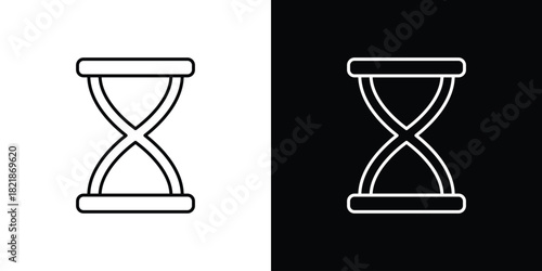 Hourglass icons isolated outline vector icon with editable stroke