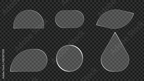 Assorted Transparent Geometric Shapes with Silver Outline