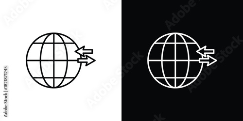 Import and export icons isolated outline vector icon with editable stroke