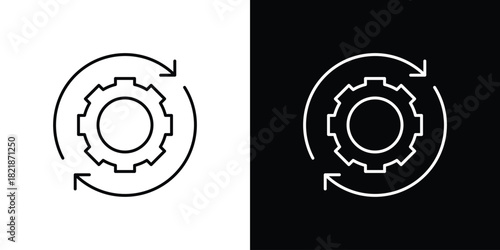 Implementation icons isolated outline vector icon with editable stroke