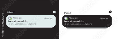 Push notifications icons. Message bubble icons. Flat style. Vector icons.