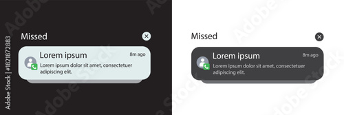 push notifications icons. Notification template Message Interface. Message bubble icons. displaying alerts and messages on the screen. Vector.