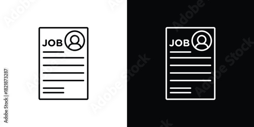Job description icons isolated outline vector icon with editable stroke