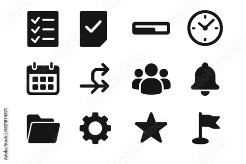 Icons folder vector task reminder management avatar checklist calendar bar goal icon