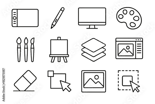Tools reference image software digital vector tool drawing color icon palette shape
