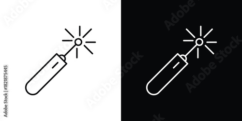 Laser icons isolated outline vector icon with editable stroke