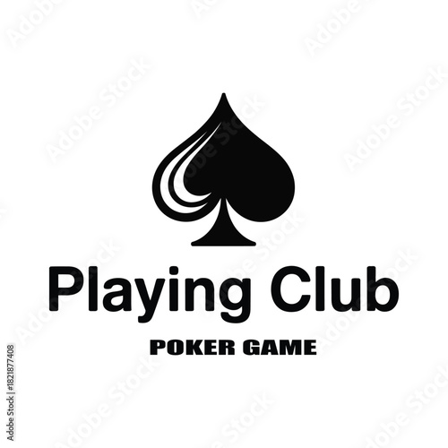 poker logo design in a modern minimalist style showcasing card suit icons, sleek gambler motifs, and elegant game symbols perfect for casino branding, tournaments, and gaming identity templates.
