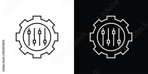 Mass customization icons isolated outline vector icon with editable stroke