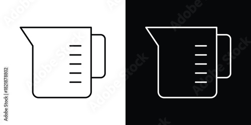 Measuring cup icons isolated outline vector icon with editable stroke