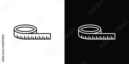 Measurement tape icons isolated outline vector icon with editable stroke