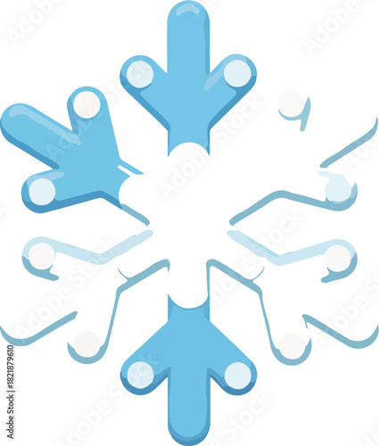 Crystal Blue Snowflake: A delicate snowflake illustration, its intricate ice crystal pattern against a soft backdrop, embodying the ephemeral beauty of winter.