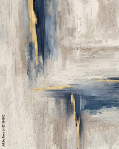 Contemporary abstract painting with bold lines and geometric shapes, perfect for adding a modern touch to spaces that need a stylish and artistic focal point