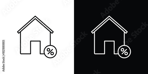 Mortgage rate icons isolated outline vector icon with editable stroke