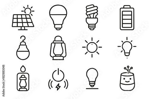 Handle indicator eco battery lighting control icon wireless hook panel power friendly