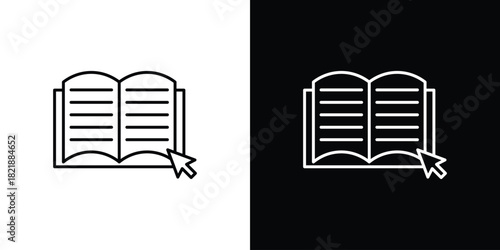 Online library icons isolated outline vector icon with editable stroke