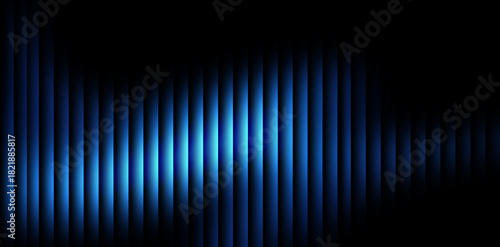 Dynamic Lines of Light: A mesmerizing display of radiant blue vertical light streaks dance against a deep black canvas, creating a sense of energy and flow. 