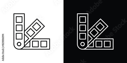 Pantone icons isolated outline vector icon with editable stroke