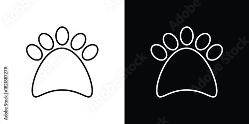 Paw icons isolated outline vector icon with editable stroke