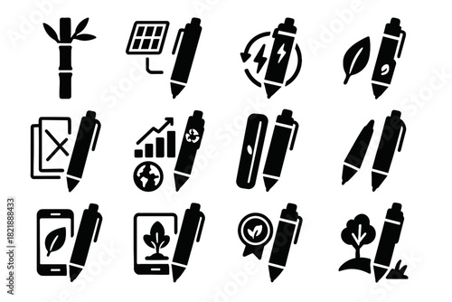 Natural recyclable friendly sustainability virtually to reducing eco vector impact paper smart