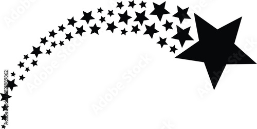 Shooting Star Trail Isolated Vector Illustration on White Background Concept
