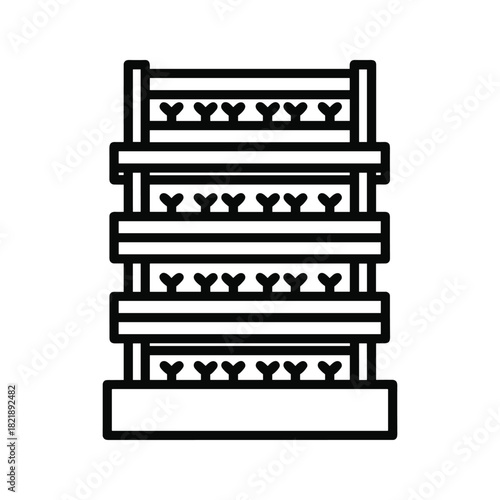 Vertical garden icon showing stacked planters with small growing plants
