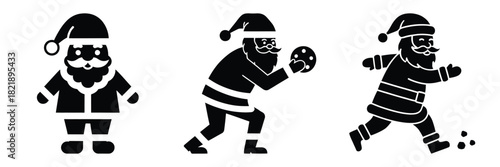 black silhouette santa cookie sneak on a white background graphic design