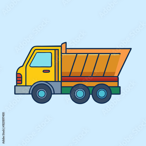 vector illustration of a dump truck