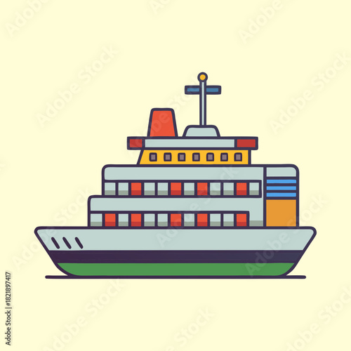 vector illustration of a ferry