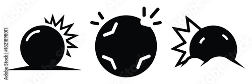 black silhouette snowball bonk moment on a white background graphic design