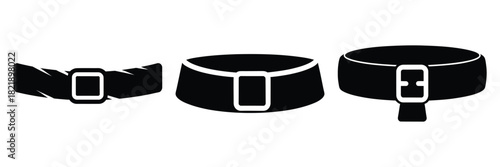 black silhouette santa twisted belt on a white background graphic design