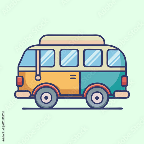 vector illustration of a camper van