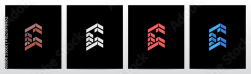 Brick Block Stack Building Structure 3-Dimensional Letter Initial Logo Design C