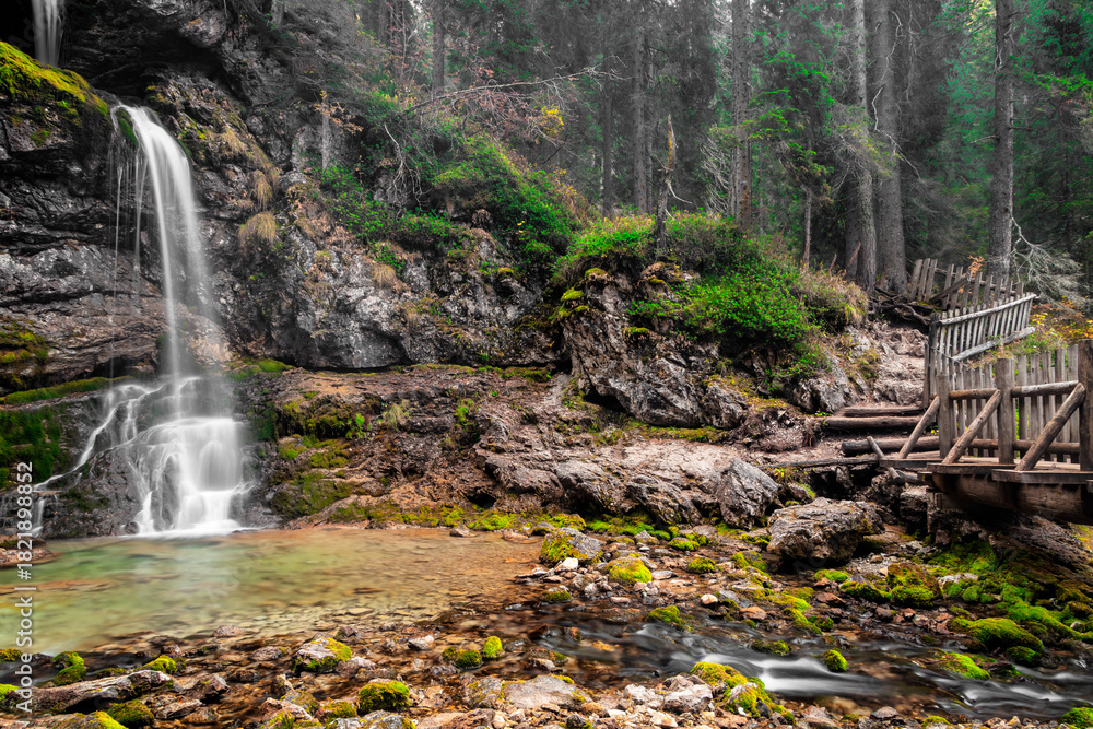 Fototapeta premium Vallesinella Waterfalls, trentino, italy